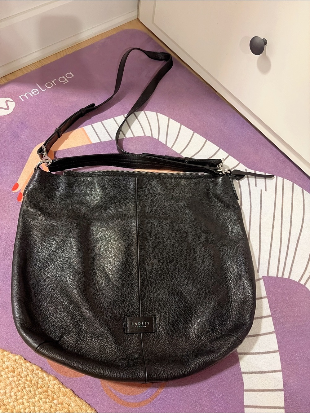 (NWOT)RADLEY LONDON Black Pebbled Leather Shoulder Bag
